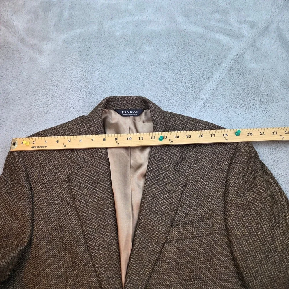 Jos. A. Bank Lambswool Cashmere Sport‎ Coat Mens 43R 2-Button Tweed Blazer Brown